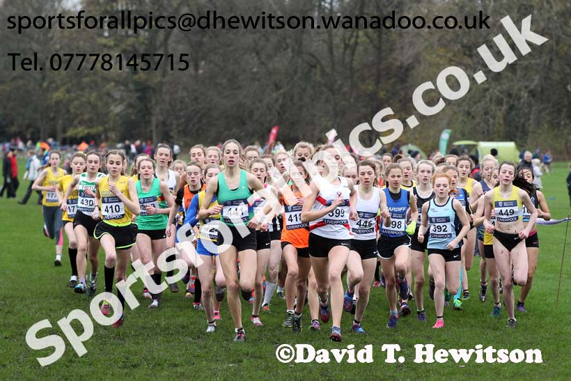 Girls under-15s, British Athletics Liverpool Cross Challenge, Sefton Park, Liverpool. Photo: David T. Hewitson/Sports for All Pics